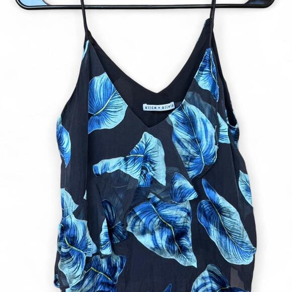 Alice + Olivia paradise leaves silk top - Picture 2 of 8